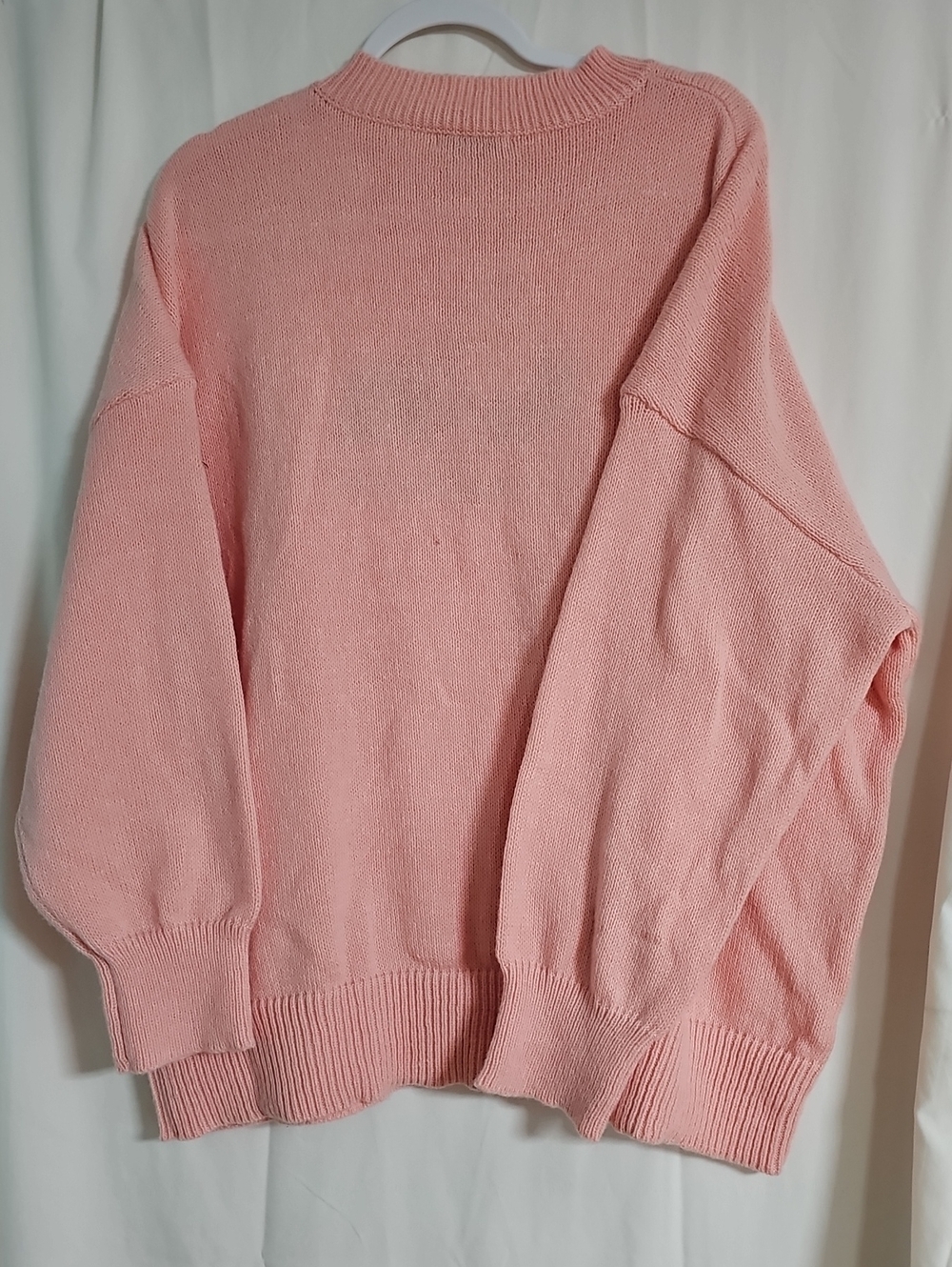 Live And Faith Relaxed Pink Crewneck Sweater with Embroidered Front - Picture 4 of 8